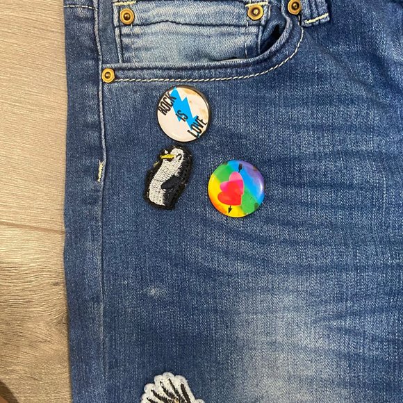 Indigo Rein Juniors Embroidered Cuffed Skinny Jean Size 7 Juniors - Picture 5 of 7